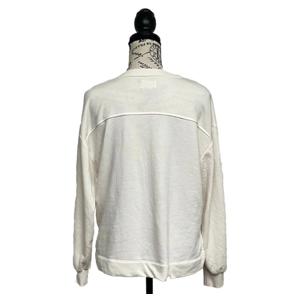 Lou & Grey Wafflestitch Henley Terry Cloth Boxy Sweatshirt Top Norm Modest Small - Picture 5 of 11